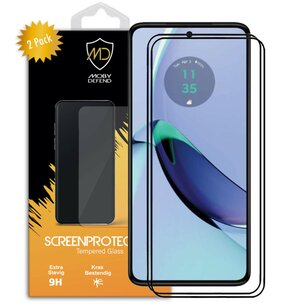 2-Pack Motorola Moto G84 Screenprotectors - MobyDefend Screensavers Met Zwarte Randen - Gehard Glas 