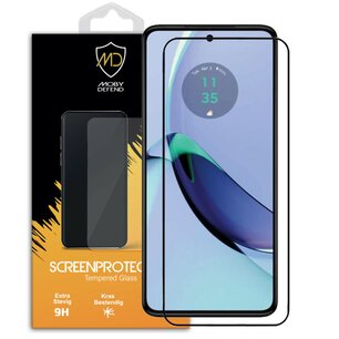 Motorola Moto G84 Screenprotector - MobyDefend Screensaver Met Zwarte Randen - Gehard Glas 