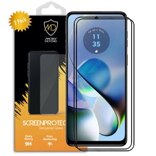 2-Pack Motorola Moto G54 Screenprotectors - MobyDefend Screensaver Met Zwarte Randen - Gehard Glas