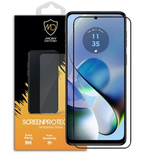 Motorola Moto G54 Screenprotector - MobyDefend Screensaver Met Zwarte Randen - Gehard Glas