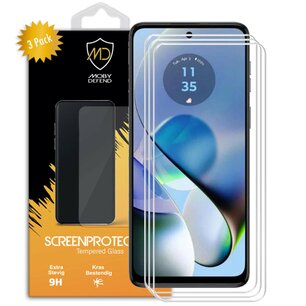 3-Pack Motorola Moto G54 Screenprotectors - MobyDefend Case-Friendly Screensaver - Gehard Glas