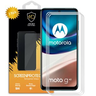 3-Pack Motorola Moto G42 Screenprotectors - MobyDefend Case-Friendly Screensaver - Gehard Glas