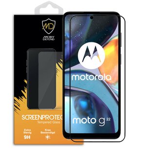 Motorola Moto G22 Screenprotector - MobyDefend Screensaver Met Zwarte Randen - Gehard Glas