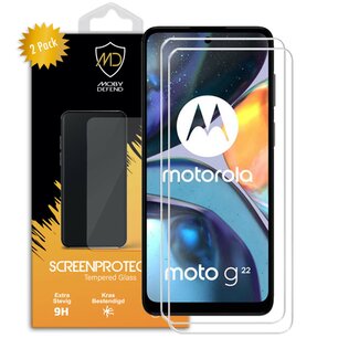 2-Pack Motorola Moto G22 Screenprotectors - MobyDefend Case-Friendly Screensaver - Gehard Glas