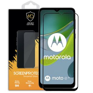 Motorola Moto E13 Screenprotector - MobyDefend Screensaver Met Zwarte Randen - Gehard Glas