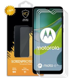 3-Pack Motorola Moto E13 Screenprotectors - MobyDefend Case-Friendly Screensaver - Gehard Glas