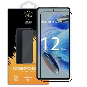 Xiaomi Redmi Note 12 Pro 4G / Note 12 Pro 5G Screenprotector - MobyDefend Screensaver Met Zwarte Randen - Gehard Glas 