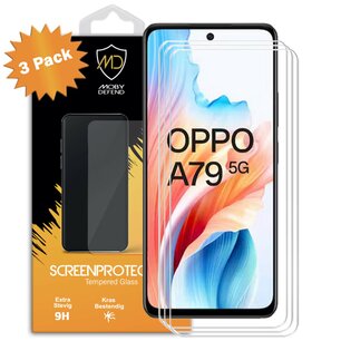 3-Pack Oppo A79 Screenprotectors - MobyDefend Case-Friendly Screensavers - Gehard Glas