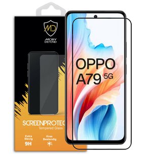 Oppo A79 Screenprotector - MobyDefend Screensaver Met Zwarte Randen - Gehard Glas 