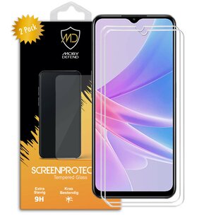 2-Pack Oppo A78 (5G) Screenprotectors - MobyDefend Case-Friendly Screensavers - Gehard Glas