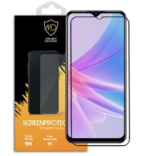 Oppo A78 (5G) Screenprotector - MobyDefend Screensaver Met Zwarte Randen - Gehard Glas