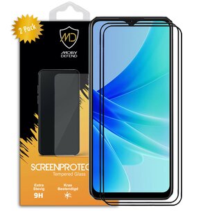 2-Pack Oppo A57 / A57s / A77 Screenprotectors - MobyDefend Screensavers Met Zwarte Randen - Gehard Glas