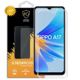 2-Pack Oppo A17 Screenprotectors - MobyDefend Case-Friendly Screensavers - Gehard Glas