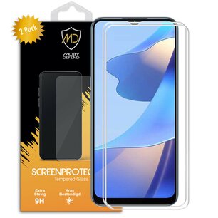 2-Pack Oppo A16 / A16s / A54s Screenprotectors - MobyDefend Case-Friendly Screensavers - Gehard Glas