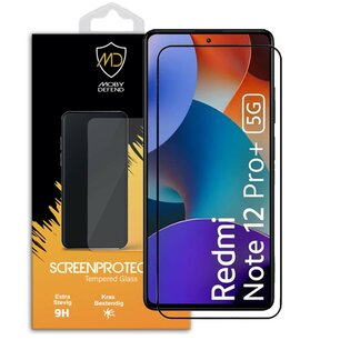 Xiaomi Redmi Note 12 Pro Plus 5G Screenprotector - MobyDefend Screensaver Met Zwarte Randen - Gehard Glas 