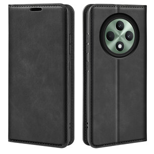 Oppo Reno12 F Hoesje - Luxe Wallet Bookcase (Magnetische Sluiting) - Zwart