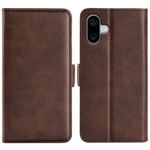 iPhone 16 Plus Hoesje - MobyDefend Luxe Wallet Book Case (Sluiting Zijkant) - Bruin