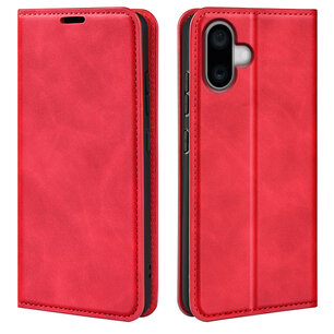 iPhone 16 Plus Hoesje - Luxe Wallet Bookcase (Magnetische Sluiting) - Rood