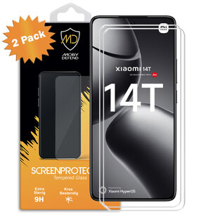 2-Pack Xiaomi 14T Screenprotectors - MobyDefend Case-Friendly Screensavers - Gehard Glas