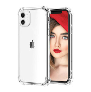 Apple iPhone 12 / iPhone 12 Pro Hoesje - MobyDefend Transparante Shockproof TPU Backcover - Verstevigde Hoeken - Volledig Doorzichtig