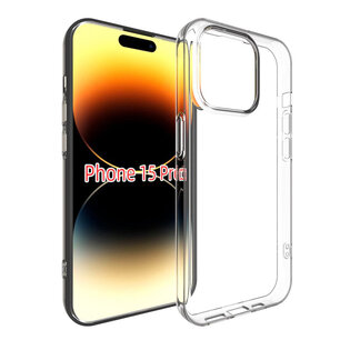 iPhone 15 Pro Hoesje - MobyDefend Transparante TPU Backcover - Volledig Doorzichtig