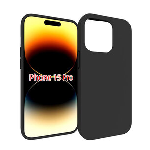 iPhone 15 Pro Hoesje - MobyDefend TPU Backcover - Mat Zwart