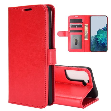 Samsung Galaxy S21 Ultra hoesje, Wallet bookcase, Rood